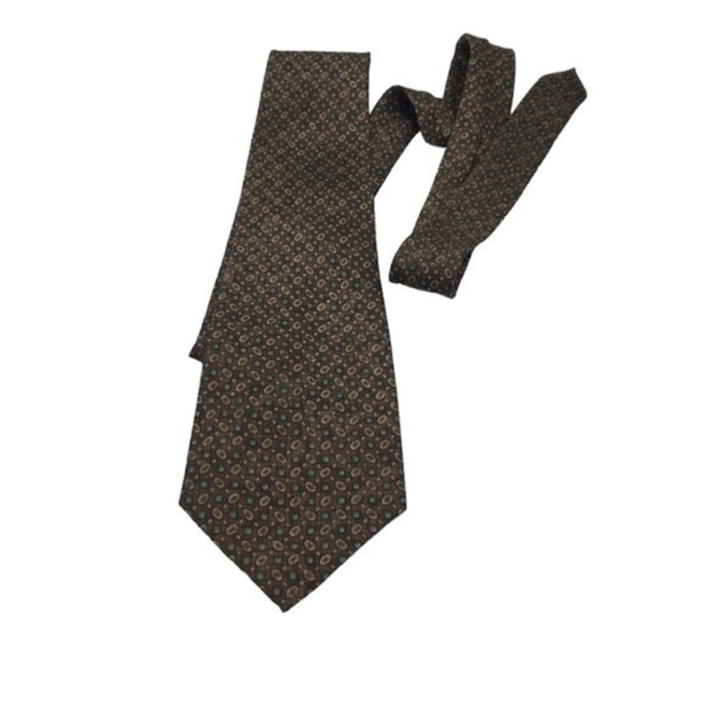 ISADOR brown pattern silk tie